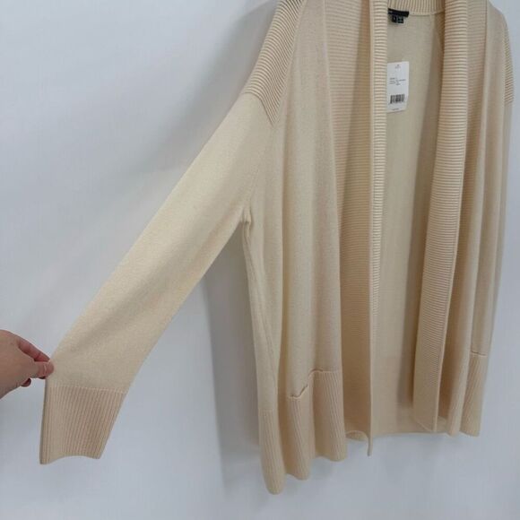 Vince Wool Cashmere Blend Shawl Cardigan Sweater Women Large Cream NWT - Picture 2 of 8